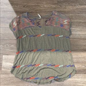 Free People Embroidered Blouse